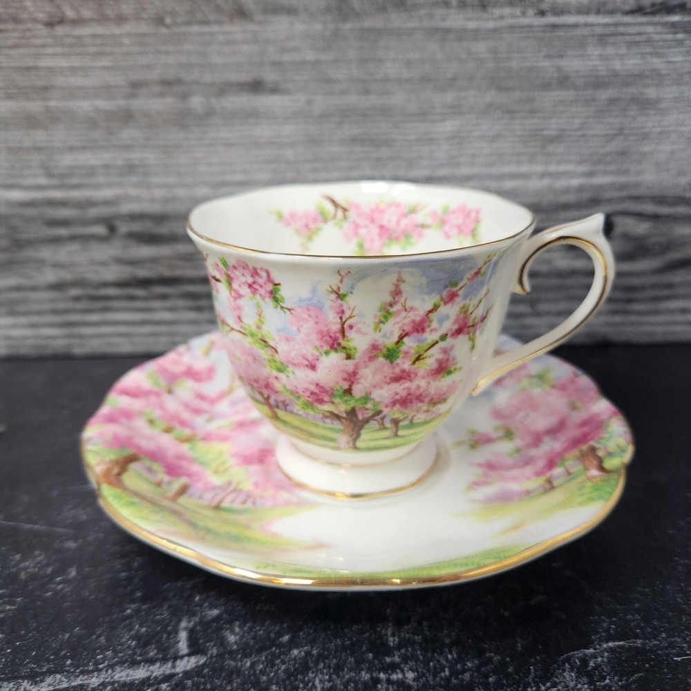 Vintage Royal Albert Teacup and Saucer Set, Blossom Time Collectible